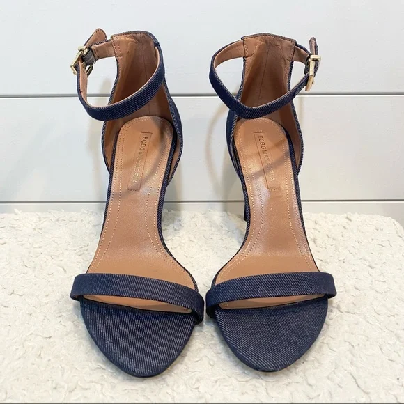 💕3/$50💕NWOT BcbgMaxAzria Denim Strap Heel Size 39 - Picture 4 of 14